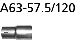 Bastuck A63-57.5VW/120 Ford Mustang Mustang LAE 5.0l V8 Adapter 63,5mm außen auf 57,5mm innen, 57,5