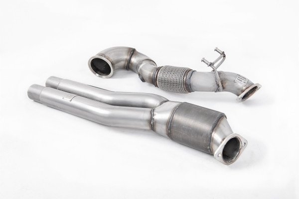 Milltek SSXAU726 Large Bore Downpipe and Hi-Flow Sports Cat - Audi TT Mk3 TTRS 2.5TFSI Quattro (Non