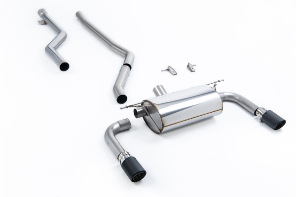 Milltek SSXBM1076 Cat-back 90mm Carbon Jet passend für: BMW 3 Series F30 320i M Sport Saloon (LCI mo