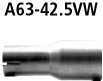 Bastuck A63-42.5VW Peugeot 206 206 außer RC+GT mit rundem Heckschürzenausschnitt Adapter Endschalldä