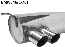 Bastuck BMWE46/C-76T BMW 3er E46 Compact 316i / 318i / 320i Compact Endschalldämpfer mit Doppel-Endr