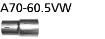 Bastuck A70-60.5VW Peugeot 308 308 GTI THP 270 Adapter Endschalldämpfer auf Serienanlage auf Ø 60.5