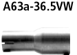 Bastuck A63a-36.5VW Peugeot 206 206 außer RC+GT mit rundem Heckschürzenausschnitt Adapter Komplettan