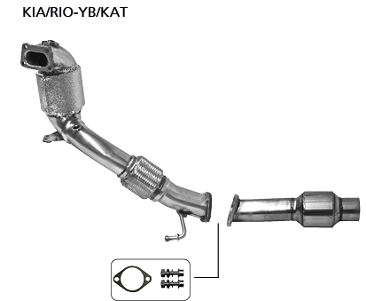 Bastuck KIA/RIO-YB/KAT Hyundai i20 i20 GB inkl. Sport Performance Katalysatorkit 200-Zeller mit ECE