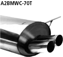 Bastuck A2BMWC-70T BMW 3er E36 Compact 323ti Compact Endschalldämpfer mit Doppel-Endrohr 2 x Ø 70 mm