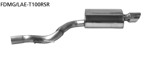 Bastuck FDMG/LAE-T100RSR Ford Mustang Mustang LAE 2.3l Ecoboost Endschalldämpfer mit Einfach-Endroh