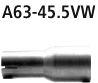 Bastuck A63-45.5VW Hyundai i30 i30 Benziner Adapter Komplettanlage auf Serienanlage oder Endschalldä