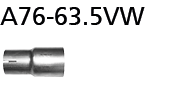 Bastuck A76-63.5VW Ford Mustang Mustang LAE 2.3l Ecoboost Adapter 76.5 mm außen auf 63,5 mm innen,