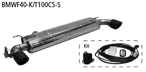 Bastuck BMWF40-K/T100CS-S BMW 1er F40 118i ab Baujahr 2019 Endschalldämpfer mit Einfach-Endrohr Carb