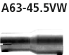 Bastuck A63-45.5VW Citroen C2 Adapter Komplettanlage auf Kat oder Endschalldämpfer auf Serienanlage