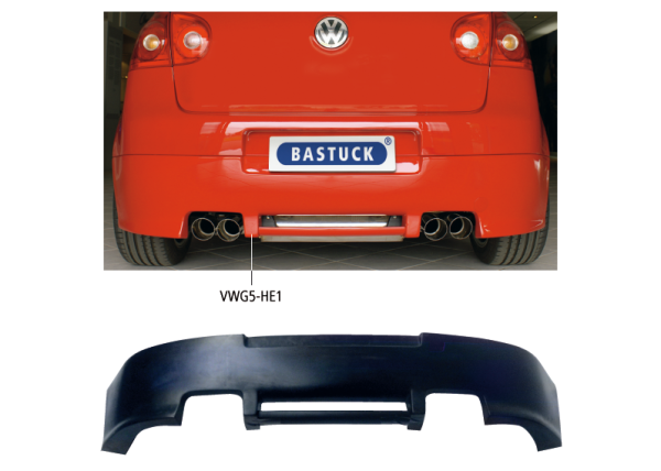 Bastuck VWG5-HE1 Volkswagen Golf 5 Golf 5 inkl. GTI Heckschürzen-Ansatz, lackierfähig, mit Auschnit