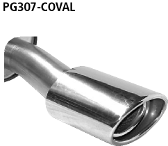 Bastuck PG307-COVAL Peugeot 307 307 Coupé-Cabrio Endschalldämpfer mit Einfach-Endrohr Oval 120 x 80