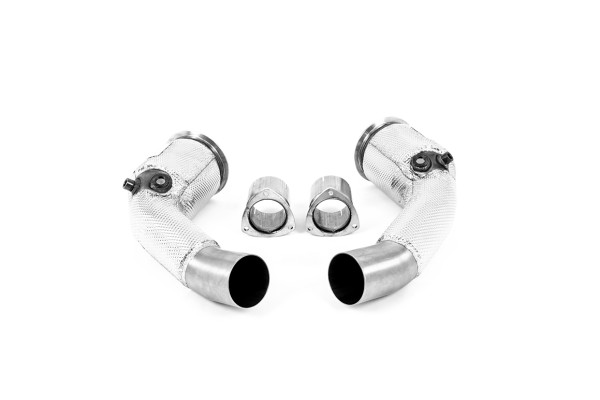 Milltek SSXAU871 Large-bore Downpipes and Cat Bypass Pipes - Audi RS6 C8 4.0 V8 bi-turbo (OPF/GPF M