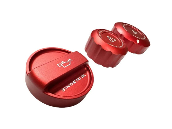 SG-11100 FTP Motoröldeckel + Kühlmitteldeckel-Set passend für: BMW S58 G8X Rot eloxiert CNC-gefräst