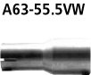 Bastuck A63-55.5VW Audi A4 B5 A4 B5 + Avant nicht Quattro Bj. 1994-2000 Adapter Endschalldämpfer auf