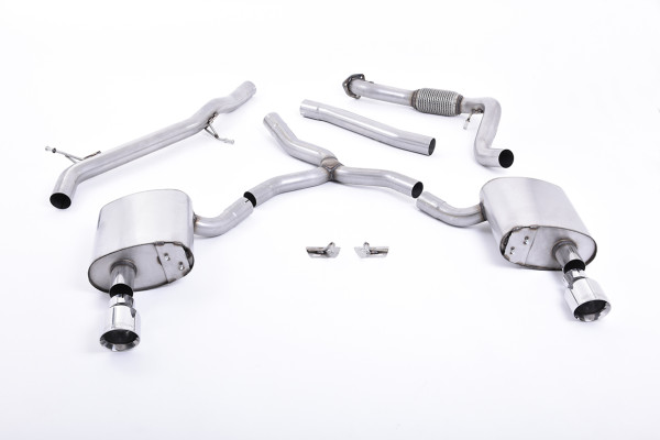 Milltek SSXAU616 Cat-back Dual GT100 passend für: Audi A4 2.0 TFSI B9 Quattro Saloon & Avant (Non OP