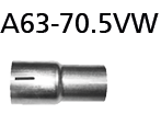 Bastuck A63-70.5VW Hyundai i20 i20 GB inkl. Sport Adapter von Nachkatalysator/ Ersatzrohr für Nachka