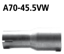 Bastuck A70-45.5VW Peugeot 208 208 Diesel HDI Adapter Endschalldämpfer auf Serie auf Ø 45.5 mm