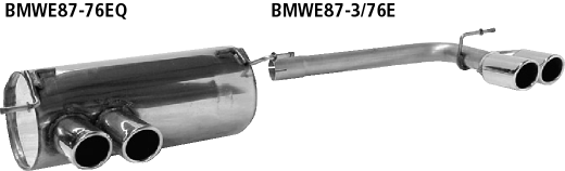 Bastuck BMWE87-76EQ BMW 1er E81 / 1er E87 130i Endschalldämpfer mit Doppel-Endrohr LH 2 x Ø 76 mm ei