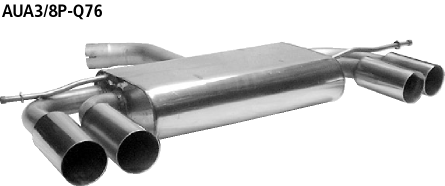 Bastuck AUA3/8P-Q76 Audi A3 8P / S3 8P A3 8P 3 Türer 4 Zyl. Frontantrieb (außer 1.8l + 2.0l Turbo) E