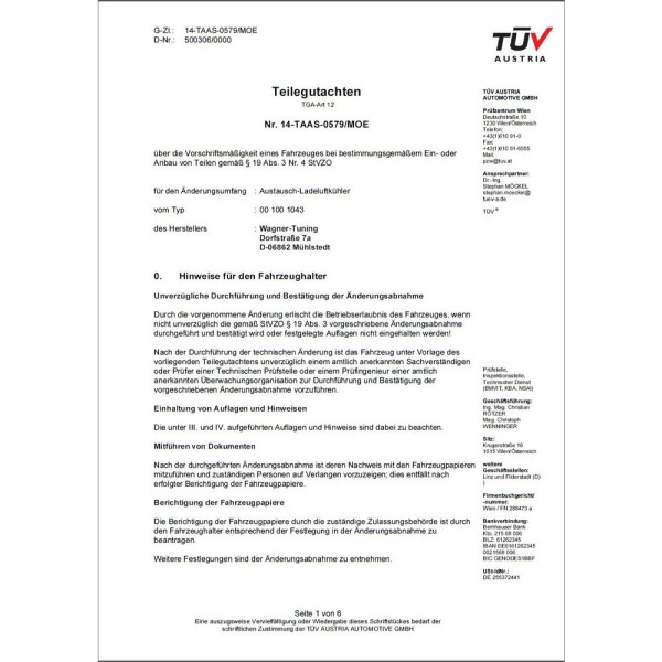 200001046 Wagner Competition Ladeluftkühler Kit EVO 1 passend für BMW 435d - 435d