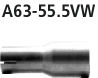 Bastuck A63-55.5VW Peugeot 207 Adapter Komplettanlage auf Kat oder Endschalldämpfer auf Serienanlage