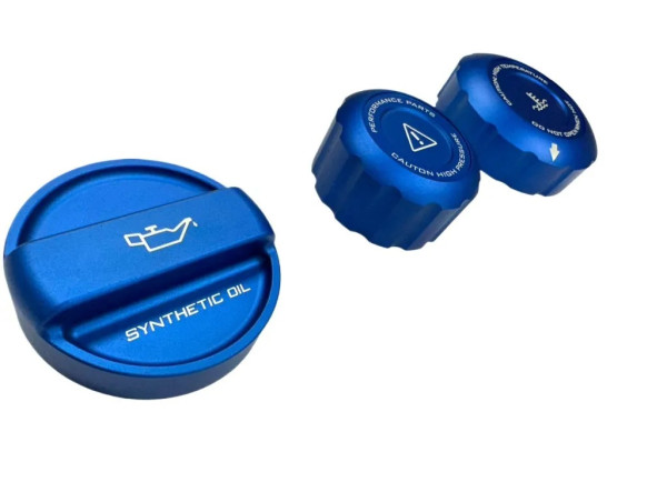SG-11100 FTP Motoröldeckel + Kühlmitteldeckel-Set passend für: BMW S58 Blau eloxiert CNC-gefräst
