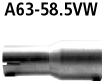 Bastuck A63-58.5VW Peugeot 307 307 Limousine Adapter Komplettanlage auf Kat oder Endschalldämpfer au