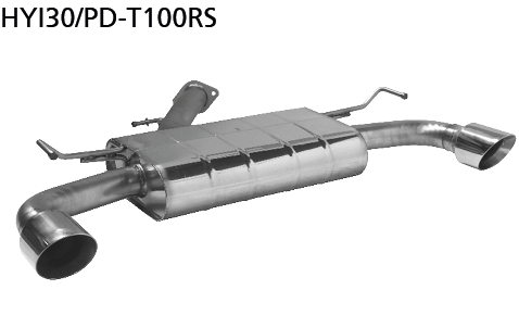 Bastuck HYI30/PD-T100RS Hyundai i30 i30 PD 2.0 T-GDI inkl. i30N ab Baujahr 2017 Endschalldämpfer mit