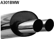 Bastuck A301BMW BMW 3er M3 M3 E36 3.0 / 3.2l Endschalldämpfer mit Doppel-Endrohr 2 x Ø 76 mm