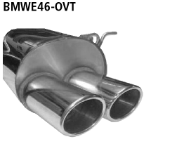 Bastuck BMWE46-OVT BMW 3er E46 318d / 320d Limousine, Kombi Endschalldämpfer mit Doppel-Endrohr oval