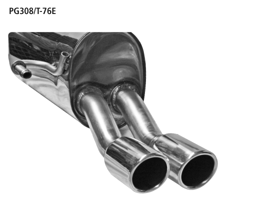 Bastuck PG308/T-76E Peugeot 308 308 Limousine Diesel Endschalldämpfer mit Doppel-Endrohr 2 x Ø 76 mm