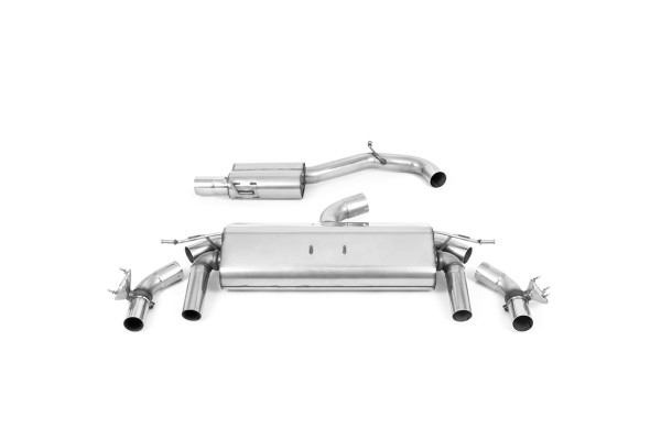 Milltek SSXVW595 Cat-back Quad 100mm GT100 passend für: Volkswagen T-Roc R 2.0TSI 300ps (with OPF/GP