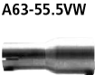 Bastuck A63-55.5VW Audi A4 B5 A4 B5 + Avant nicht Quattro Bj. 1994-2000 Adapter Komplettanlage auf K