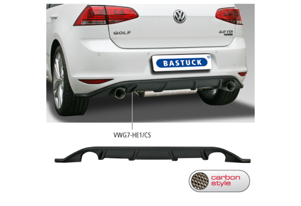 Bastuck VWG7-HE1/CS Volkswagen Golf 7 Golf 7 incl. GTI Heckschürzeneinsatz, mit Auschnitt für 2 x Ei