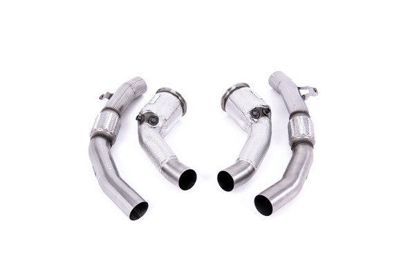 Milltek SSXAU870 Large-bore Downpipes and Cat Bypass Pipes - Audi RS7 C8 4.0 V8 bi-turbo (OPF/GPF M