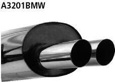 Bastuck A3201BMW BMW 3er E36 320i / 323i Endschalldämpfer mit Doppel-Endrohr 2 x Ø 76 mm