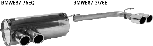 Bastuck BMWE87-76EQ BMW 1er E81 / 1er E87 118d / 120d Endschalldämpfer mit Doppel-Endrohr LH 2 x Ø 7