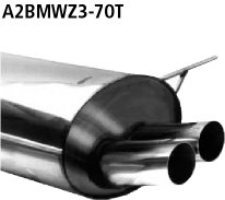 Bastuck A2BMWZ3-70T BMW 3er E36 Compact 316i 1.9l / 318ti Compact Endschalldämpfer mit Doppel-Endroh