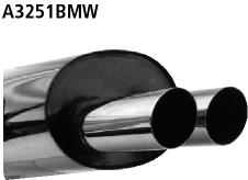 Bastuck A3251BMW BMW 3er E36 325i / 328i Endschalldämpfer mit Doppel-Endrohr 2 x Ø 76 mm