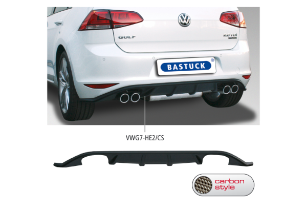 Bastuck VWG7-HE2/CS Volkswagen Golf 7 Golf 7 incl. GTI Heckschürzeneinsatz, mit Auschnitt für 2 x Do