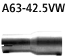 Bastuck A63-42.5VW Hyundai i30 i30 Benziner Adapter Komplettanlage auf Serienanlage oder Endschalldä
