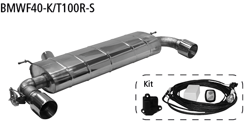 Bastuck BMWF40-K/T100R-S BMW 1er F40 118i ab Baujahr 2019 Endschalldämpfer mit Einfach-Endrohr 1x Ø