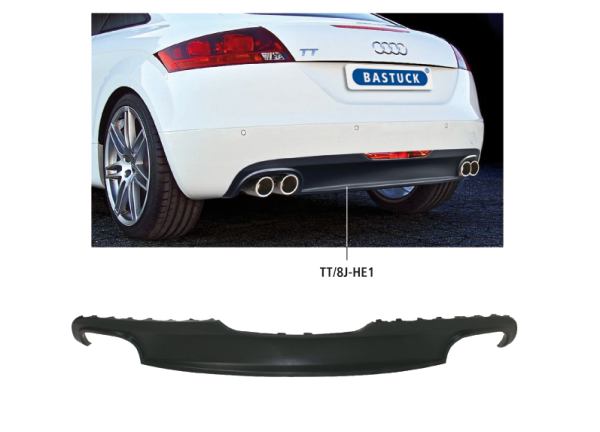 Bastuck TT/8J-HE1 Audi TT TT 8J 1.8l / 2.0l Turbo Heckschürzen-Einsatz, lackierfähig, für 2 x Doppel